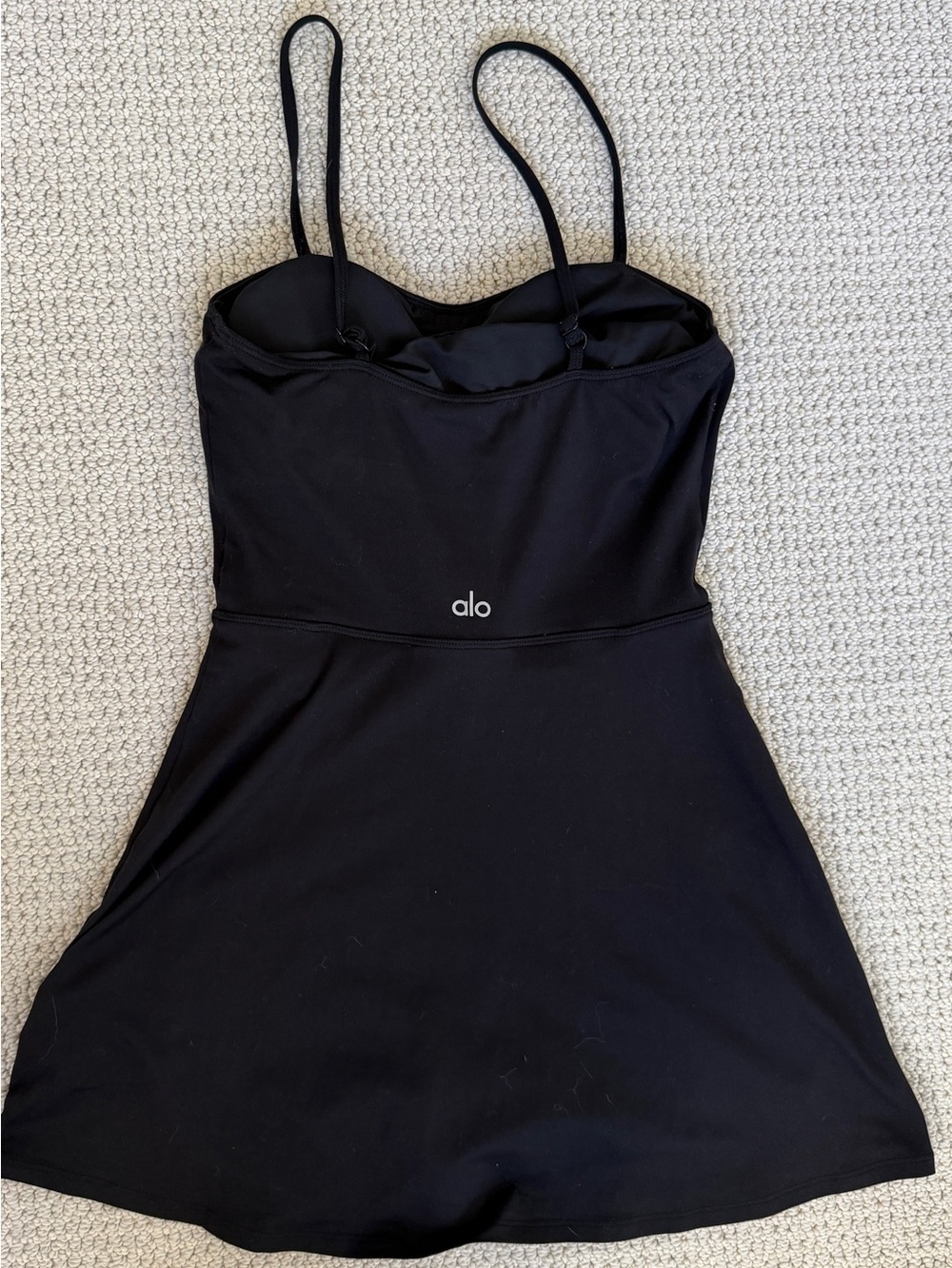 ALO Yoga Black Mini Dress with Spaghetti Straps - Picture 5 of 7